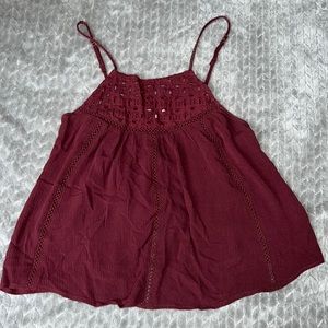 Cape Juby Boho Chic Maroon Tank, size S